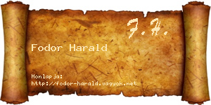 Fodor Harald névjegykártya