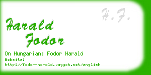 harald fodor business card